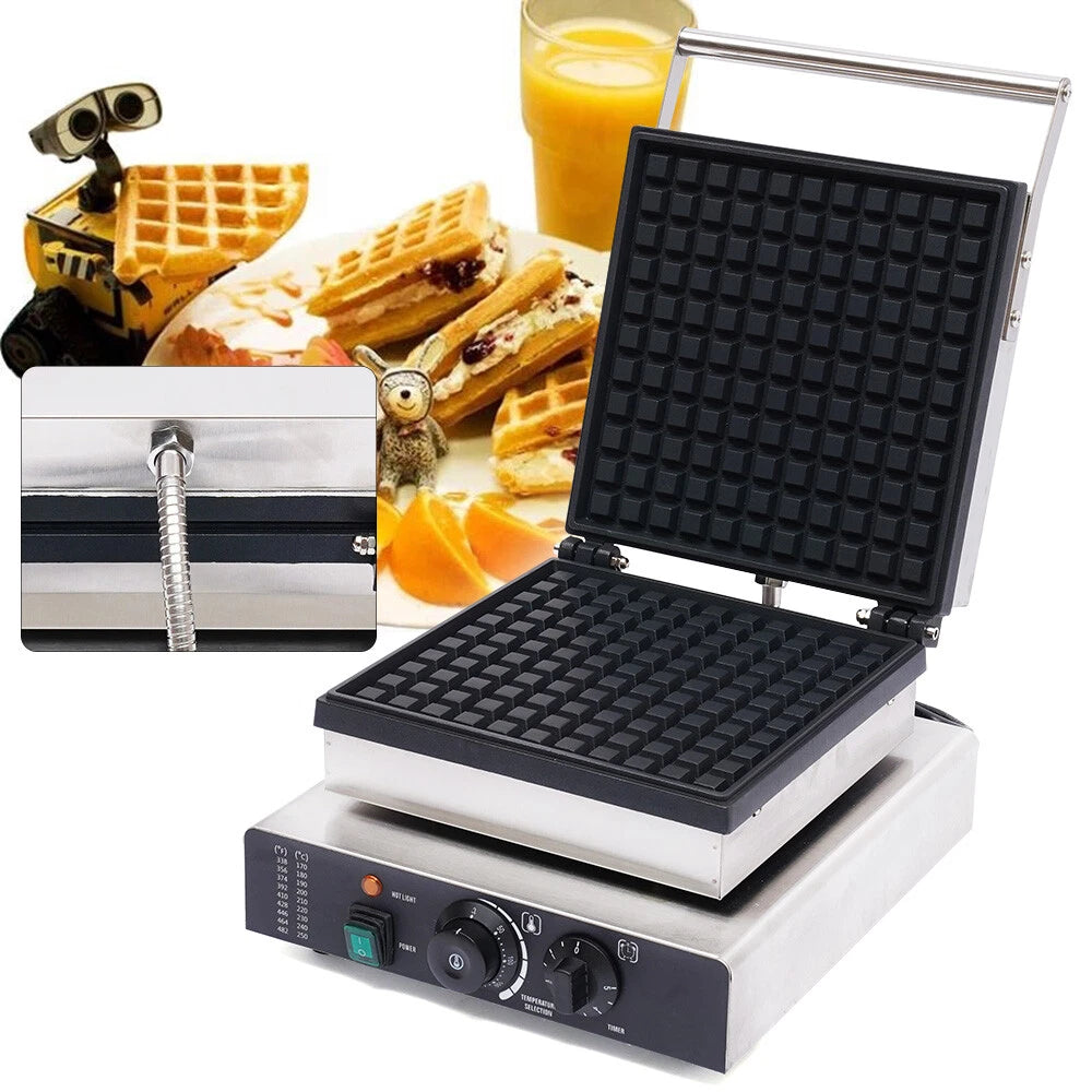 Waffle Maker for Commercial Use (110V) - Stainless Steel Body