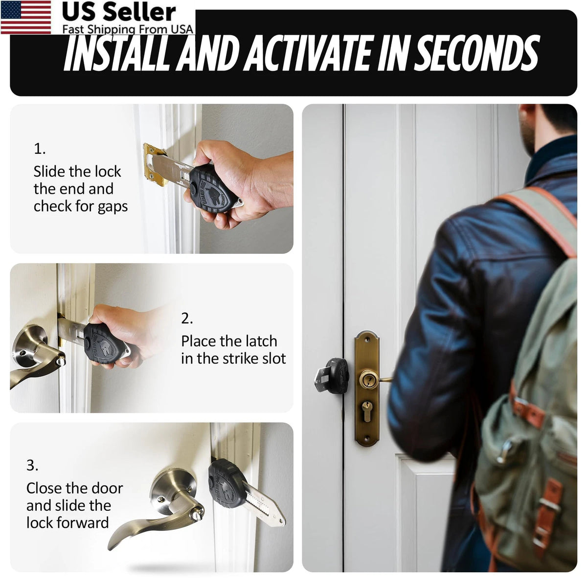 Portable Door Lock for Hotel Security (1 Pack)