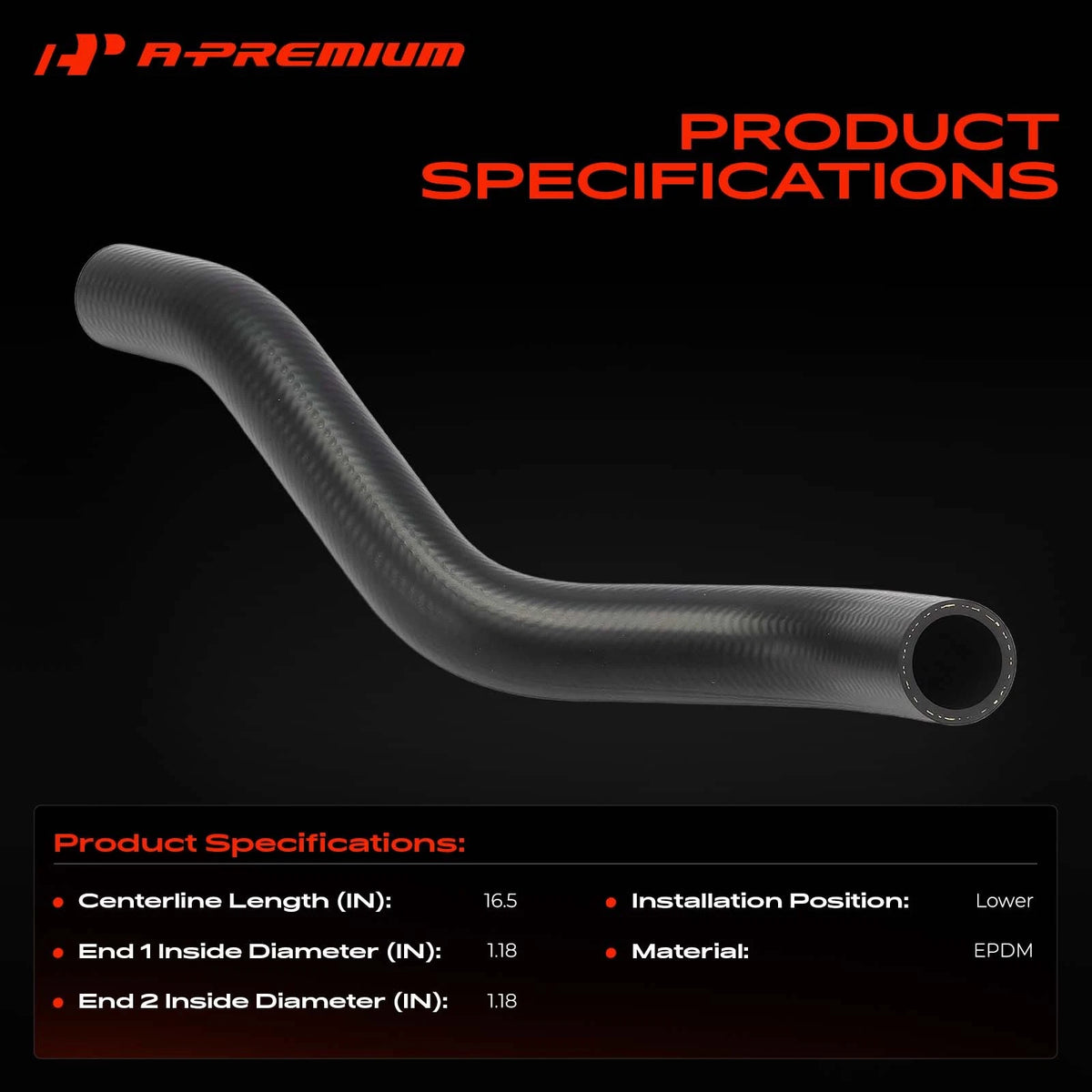 Lower Radiator Coolant Hose w/ Clamp for Honda Civic (2012–2015)