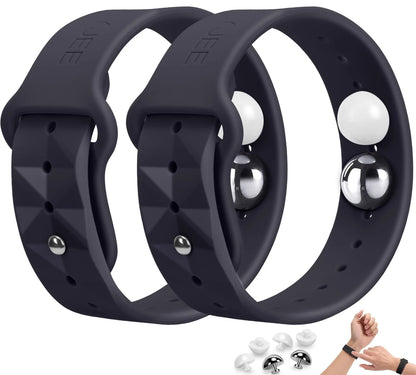1 Pair Motion Sickness Bracelets for Travel - Anti Nausea - Black