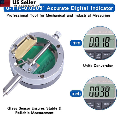 Electronic Digital Dial Indicator with Magnetic Base for Automotive Use