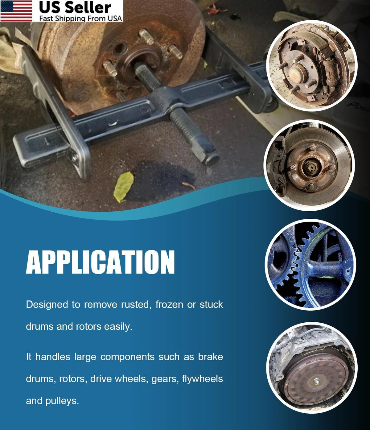 Drum and Rotor Puller for Brake Hub Removal