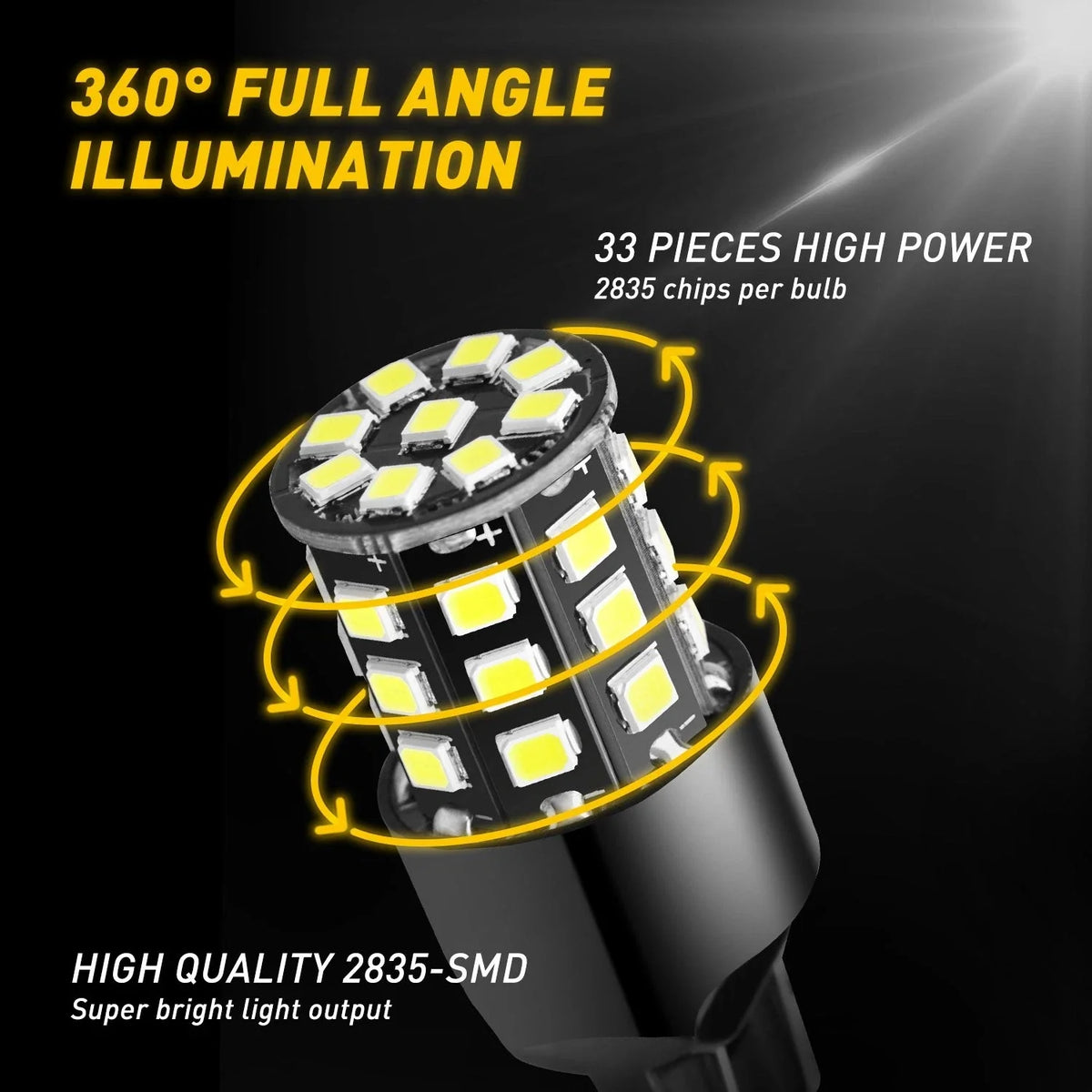 7443 7440 LED Backup Light Bulbs - 2X for Hilux N70 by Toyota