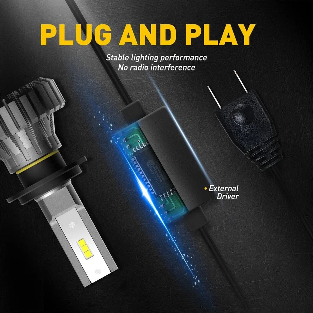 6500K Super White H7 LED Headlight Bulb Kit