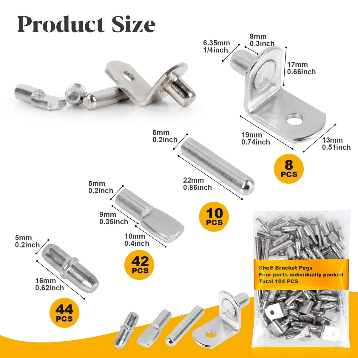 104-Piece Shelf Pegs Pins Kit for C (No Known Part Numbers)