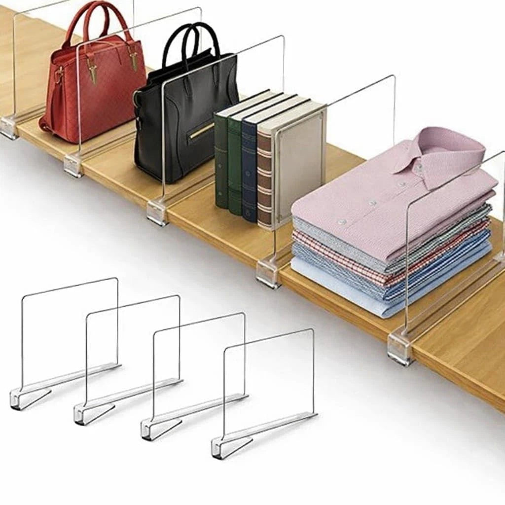 8 Pack Acrylic Shelf Dividers for Closet Organization