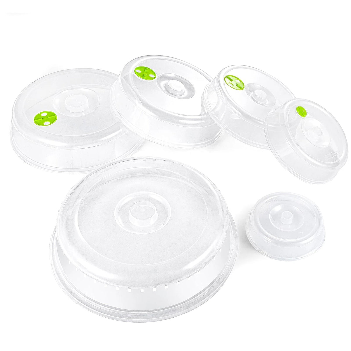 Set of 6 Microwave Splatter Covers, 10"-4.5", Clear