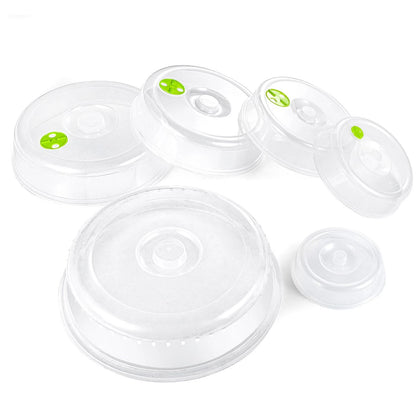 Set of 6 Microwave Splatter Covers, 10"-4.5", Clear