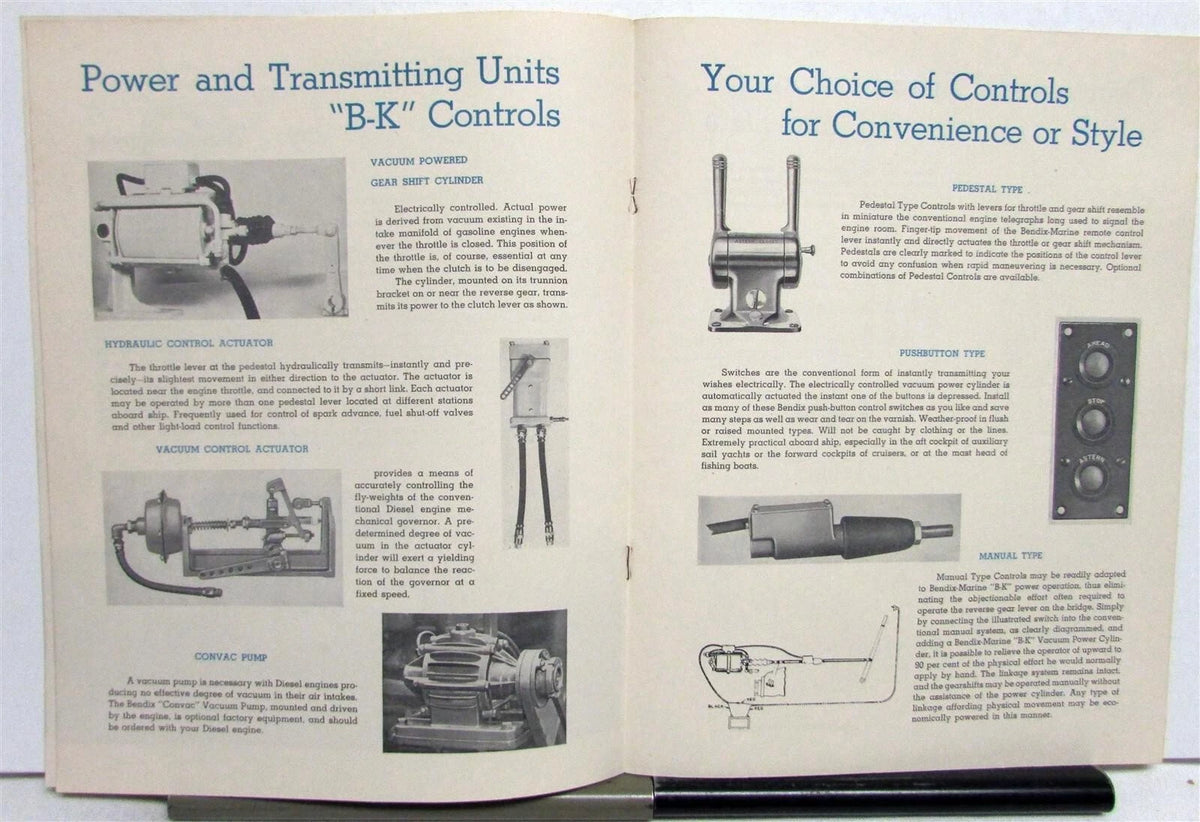 Bendix Marine Remote Controls for Gas & Diesel Engines (1930s)