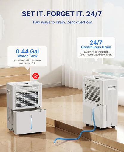 Dehumidifier for Home Garage (2000 SqFt, 28 Pints, 38dB, Auto Defrost)