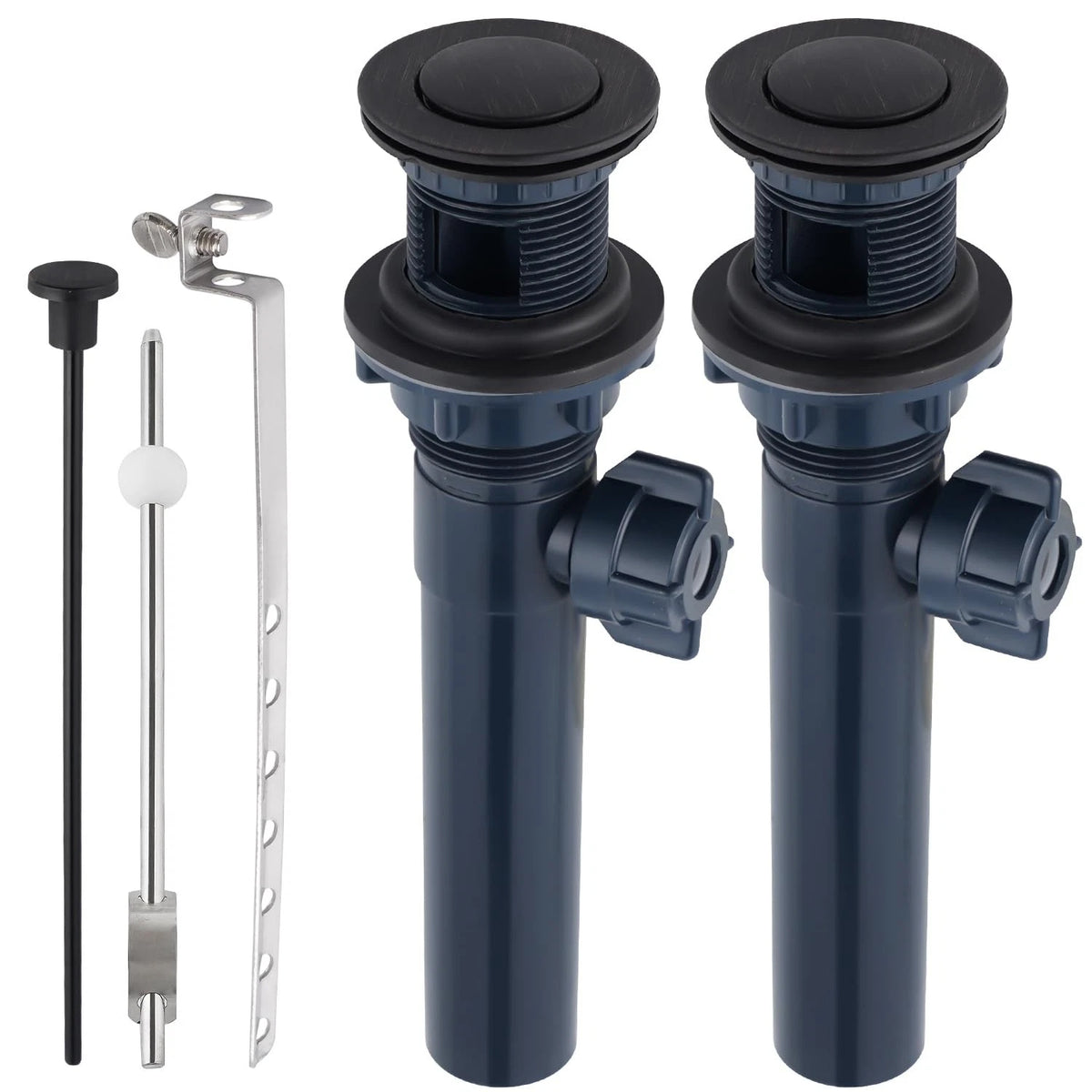 2X Bathroom Sink Drain with Lift Rod, Pop Up Oil Rubbed Bronze