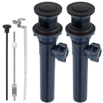 2X Bathroom Sink Drain with Lift Rod, Pop Up Oil Rubbed Bronze