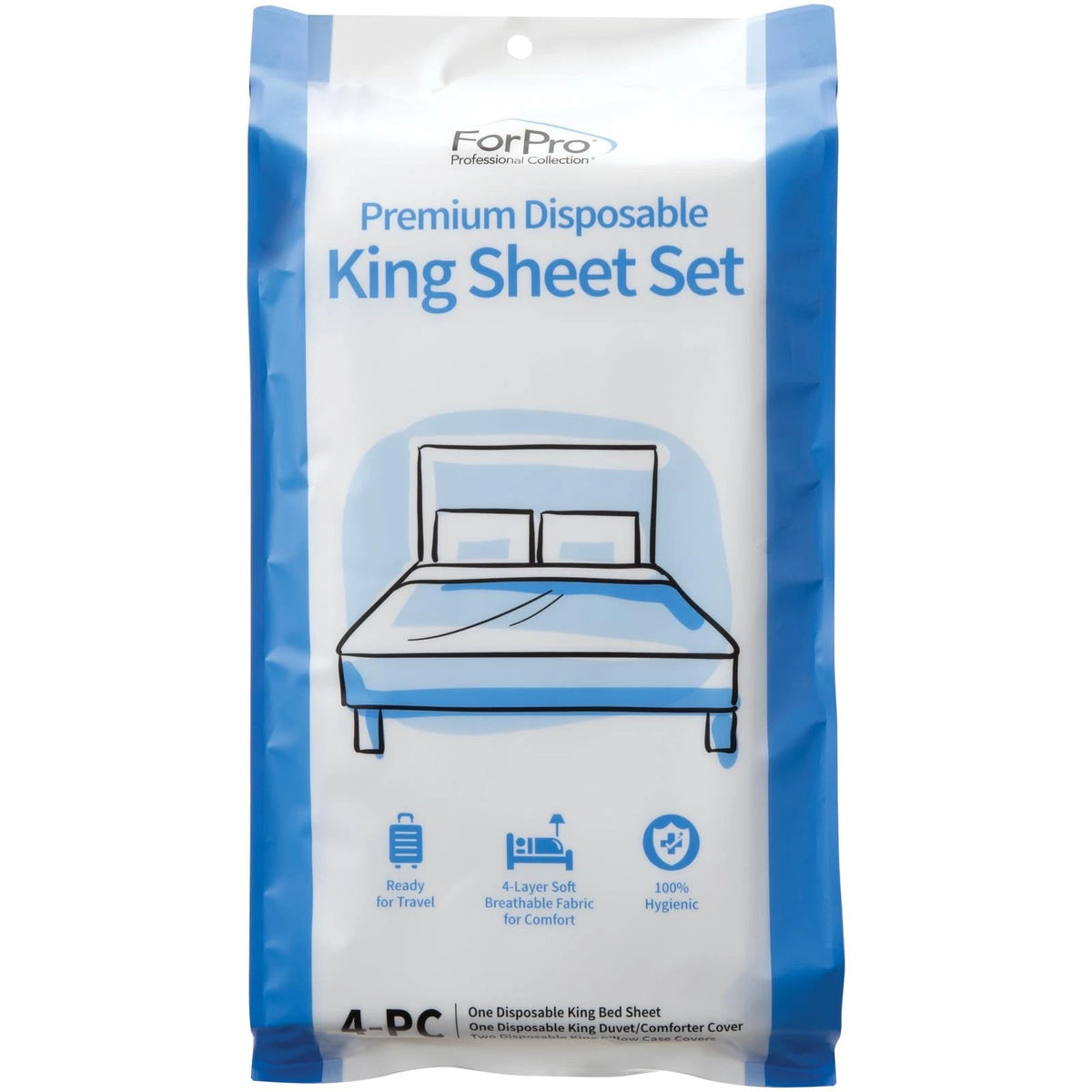 4-Piece King Size Disposable Sheet Set for Travel