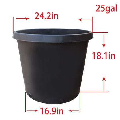 5X 25 Gallon Black Plastic Heavy Duty Nursery Plant Container