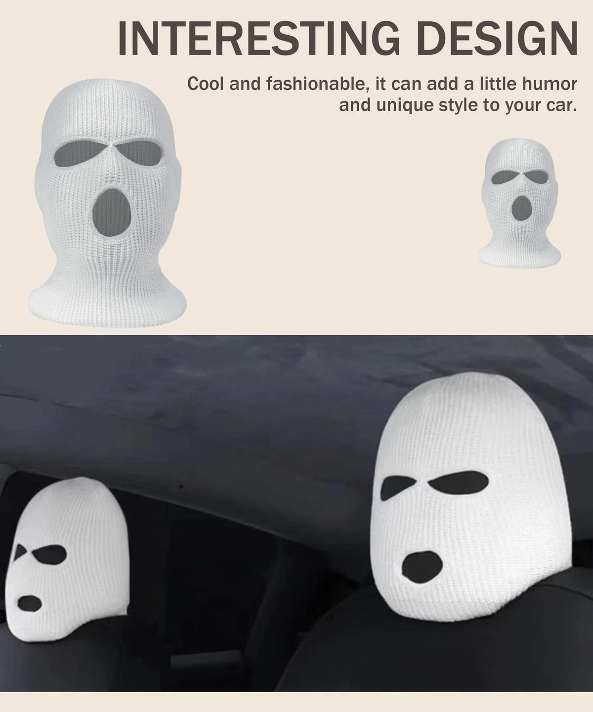 2X Headrest Covers for Cars (Personalized White)