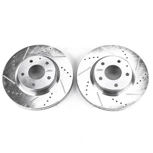 2X Powerstop Brake Discs JBR1598XPR for Mazda CX-3 3 (2014–2021) Front AWD