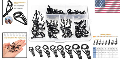 40 Pcs Fishing Rod Tip Repair Kit - Stainless Steel & Ceramic Guides