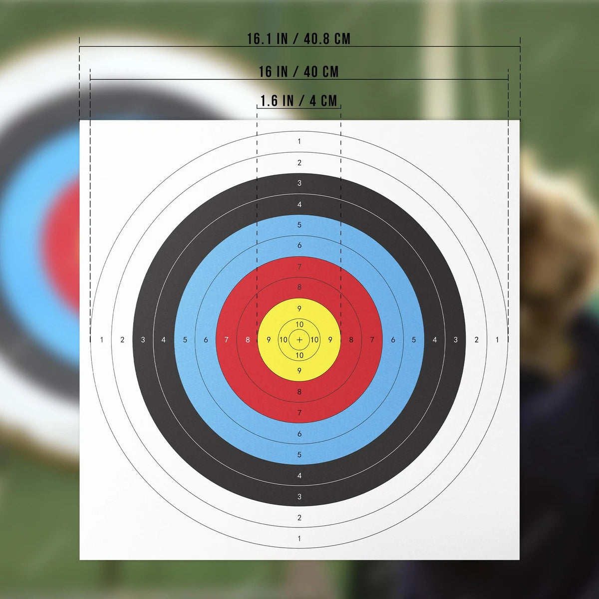 30 Pack Archery Target Paper 40x40CM 10-Ring for Indoor Use