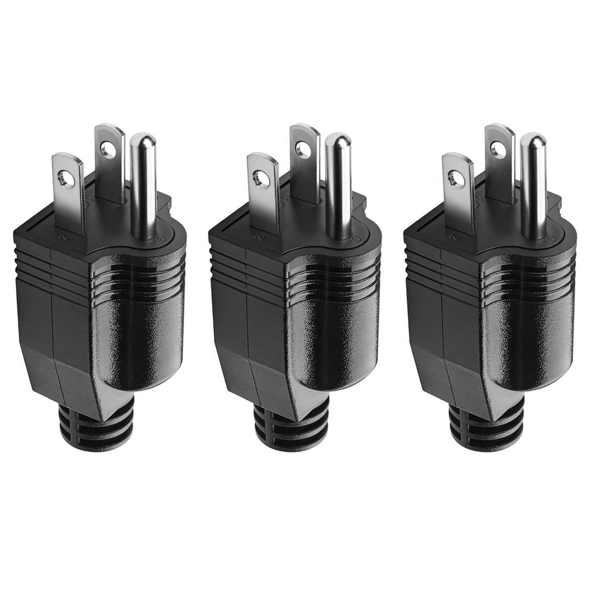 3X Male Electrical Plug Replacement Connector 125V 15A AC