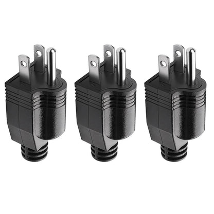 3X Male Electrical Plug Replacement Connector 125V 15A AC