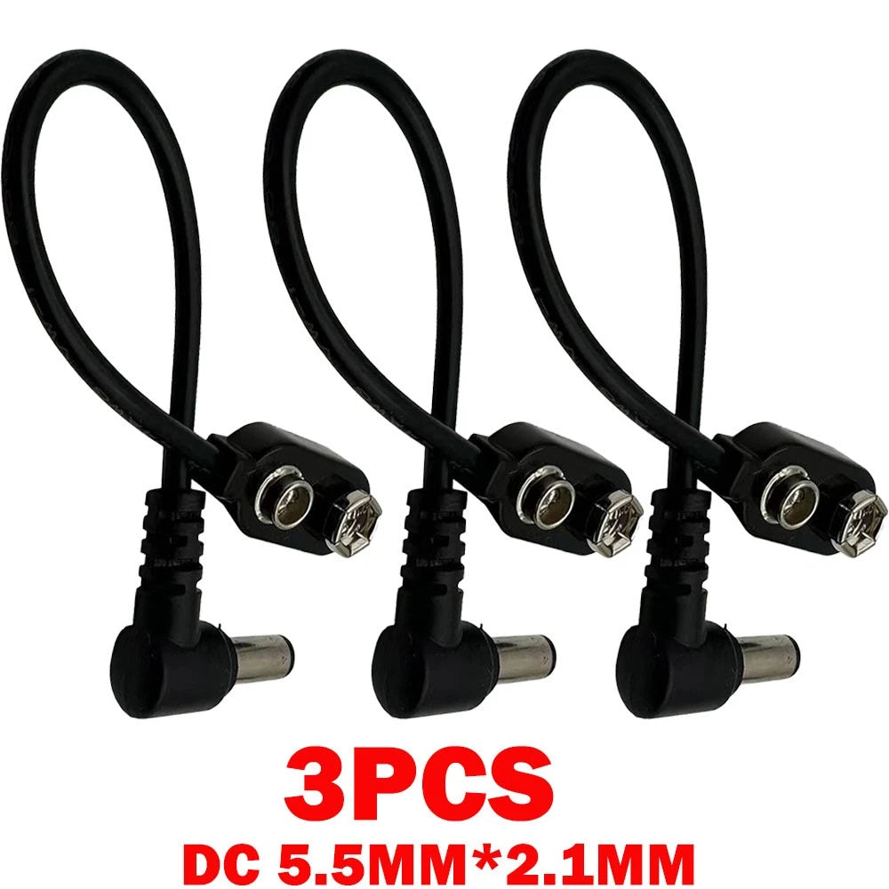 3Pc 9V Battery Clip Connector Cable for Guitar Effects Pedal