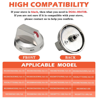 Stove Knobs Replacement for Silver (DG64-00473A)