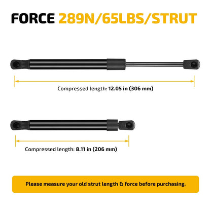 2X Gas Strut Support for Camper Shell Topper Rear Window (C16-25563)