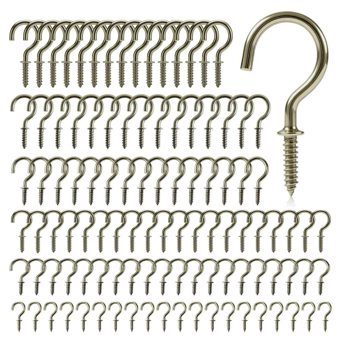 105 Pcs Screw Cup Hook Set for Various Applications (No Specific Years)