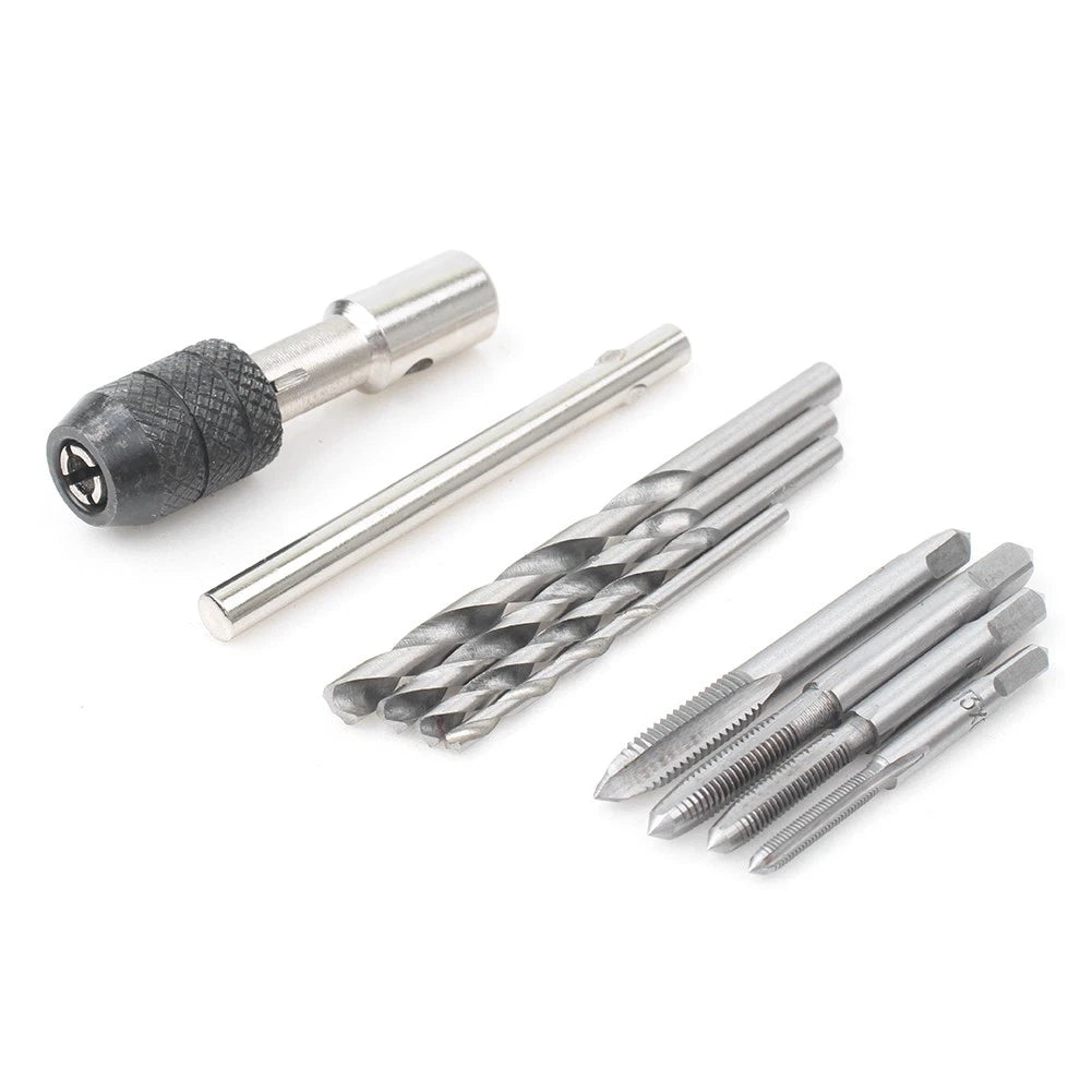 9pcs M3-M6 Machine Screw Tap & Reamer Set with T-Handle Wrench