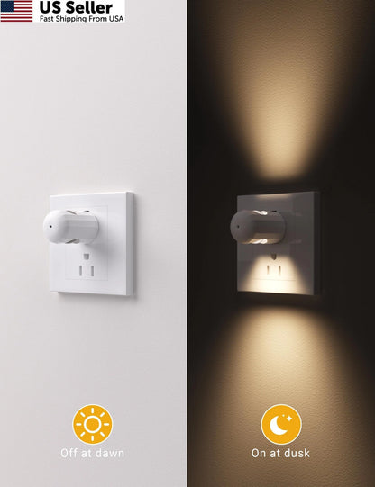 6 Pack Mini LED Night Light Plug for Wall - Dusk to Dawn 3000K