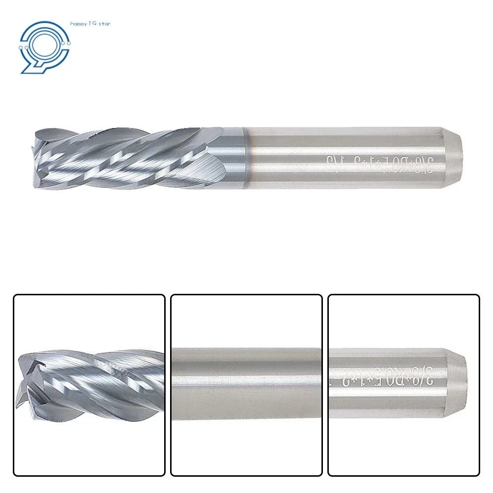Carbide End Milling Cutter 3/8" 4 Flute - 2-1/2" Length