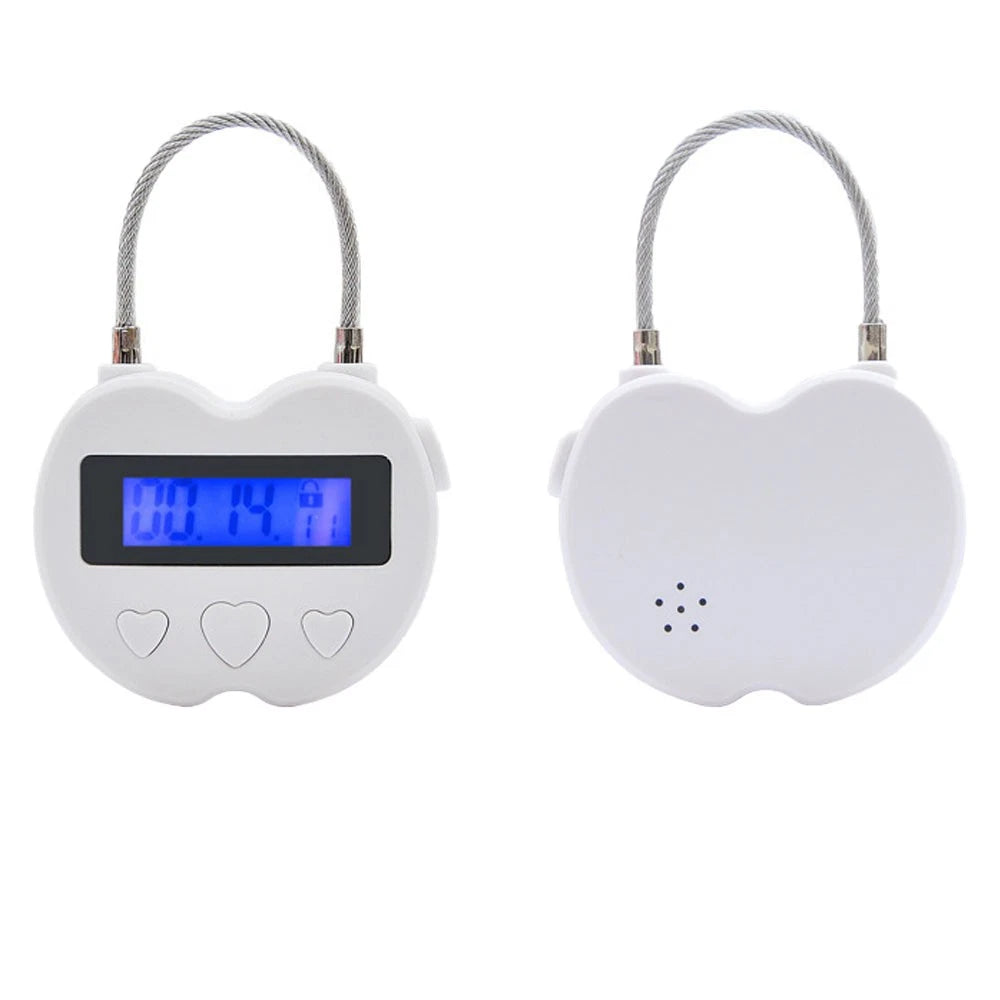 1X White Time Lock LCD Display Timer for Travel