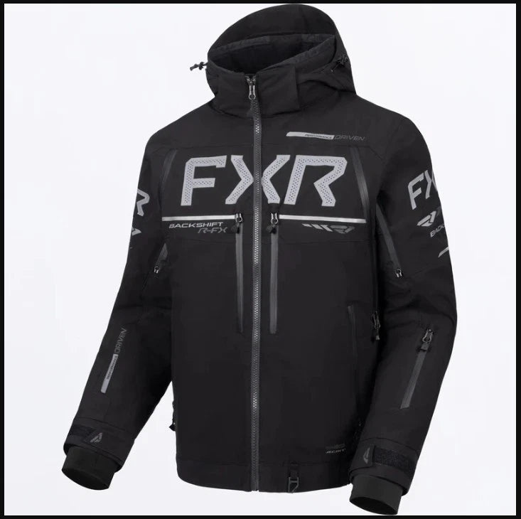Mens FXR Black Backshift 2 in 1 Snowmobile Jacket 3X 4X 5X