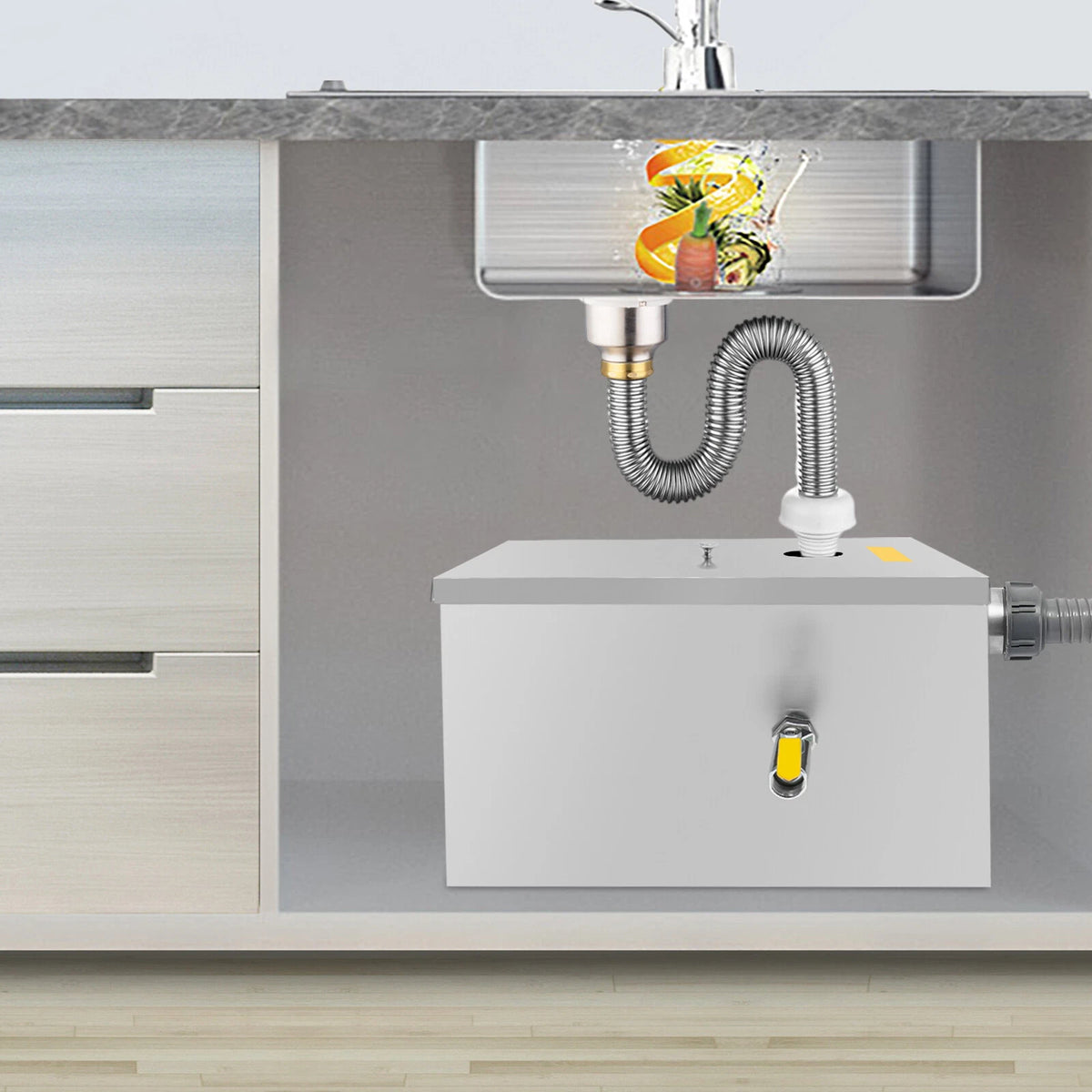 Stainless Steel Grease Trap Interceptor Set for Restaurant Kitchen