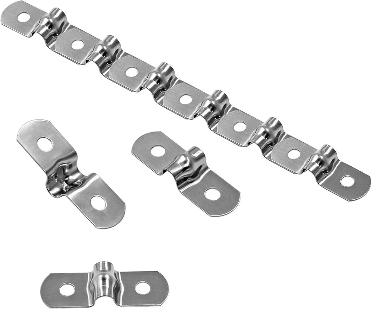 50Pcs M5 Two Hole Strap U Bracket for Rigid Pipe