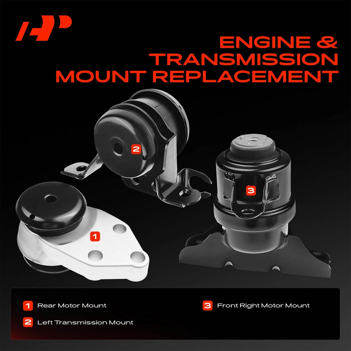 3X Engine Motor & Trans Mount for Ford Escape Mazda Tribute (2001–2012) - A5304, A5292, A5293