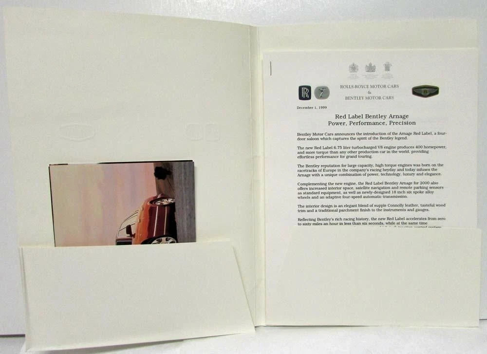 Press Kit for Rolls-Royce & Bentley Arnage (2000)