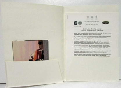 Press Kit for Rolls-Royce & Bentley Arnage (2000)