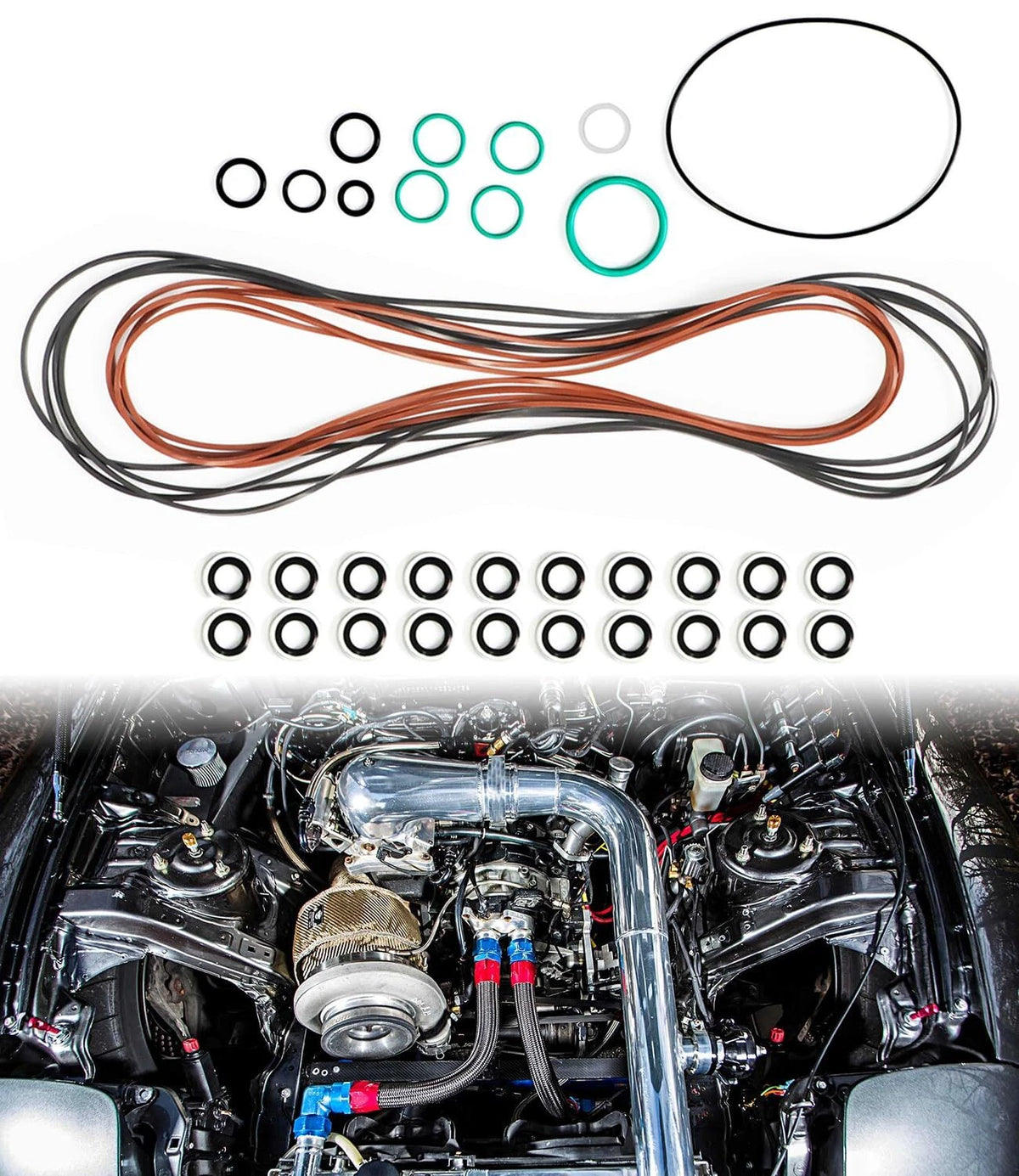 Reusable O-Ring Rebuild Kit for Mazda RX-7 13B (1986–2002) - Rubber