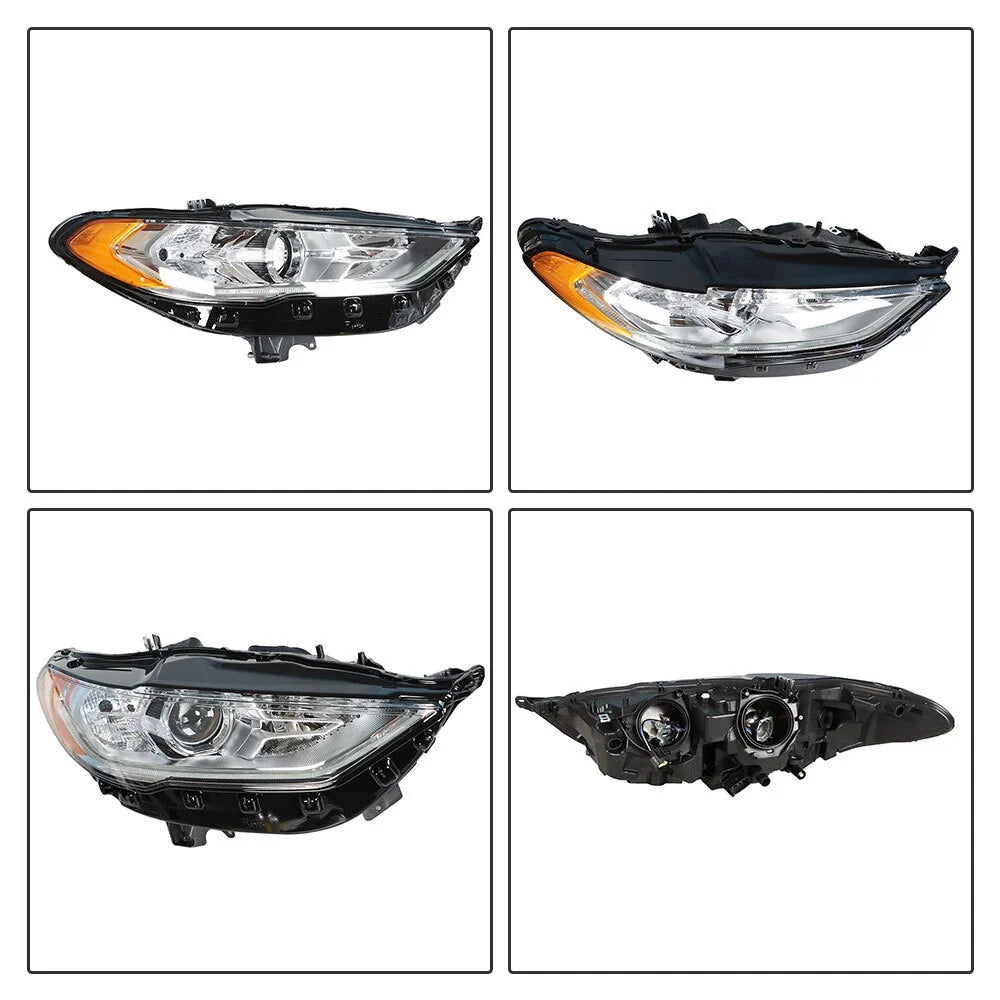 Passenger Right Side Chrome Headlight for 2017-2019 Ford Fusion