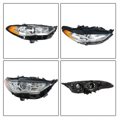 Passenger Right Side Chrome Headlight for 2017-2019 Ford Fusion