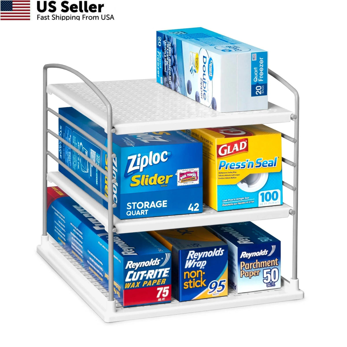 Adjustable Box Organizer for YouCopia UpSpace Small Classic (Foil Wrap)