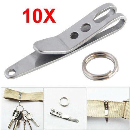10-Pack Mini EDC Gear Pocket Suspension Clip Hanger Tool Keychain