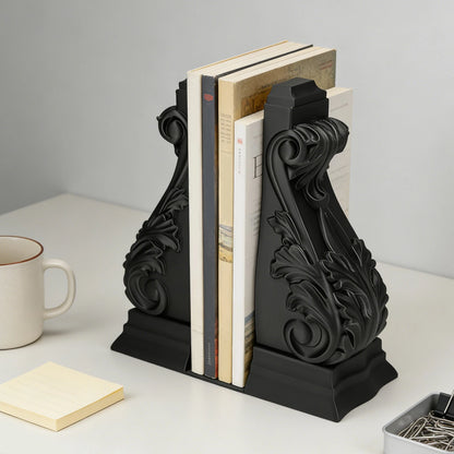 Set of 2 Decorative Roman Column Bookends for Shelves, Office, Home