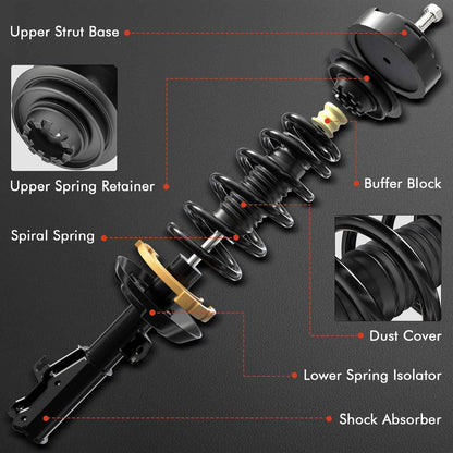 Front Strut w/ Coil Springs Assembly for Lexus NX300 NX200t (2018–2021) 18920613, 18920612, 3333524L, 3333524R