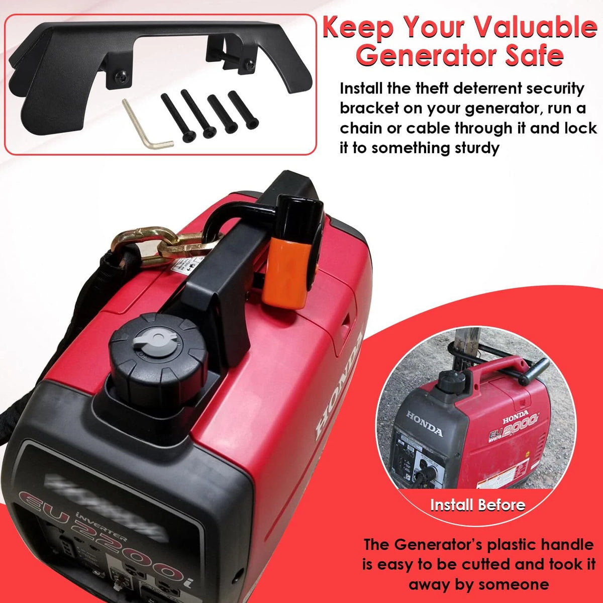 Generator Theft Deterrent Bracket for Honda Generator EU2200i EU2000i