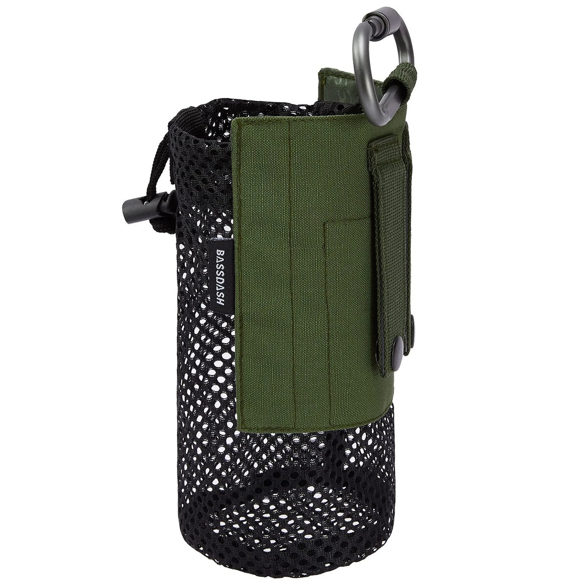 Water Bottle Pouch for Tactical Use with Carabiner and Foldable Mesh Holder