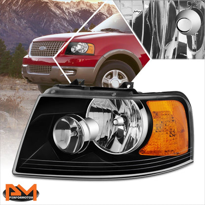 Black Amber Headlight Driver Side for Ford Expedition 2003–2006