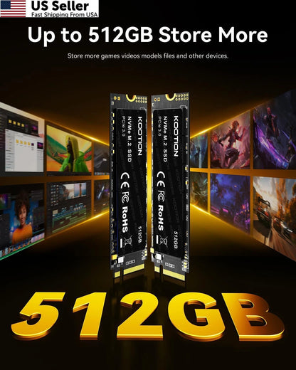 512GB PCIe 3.0 M.2 Internal Solid State Drive (500GB, 512GB)