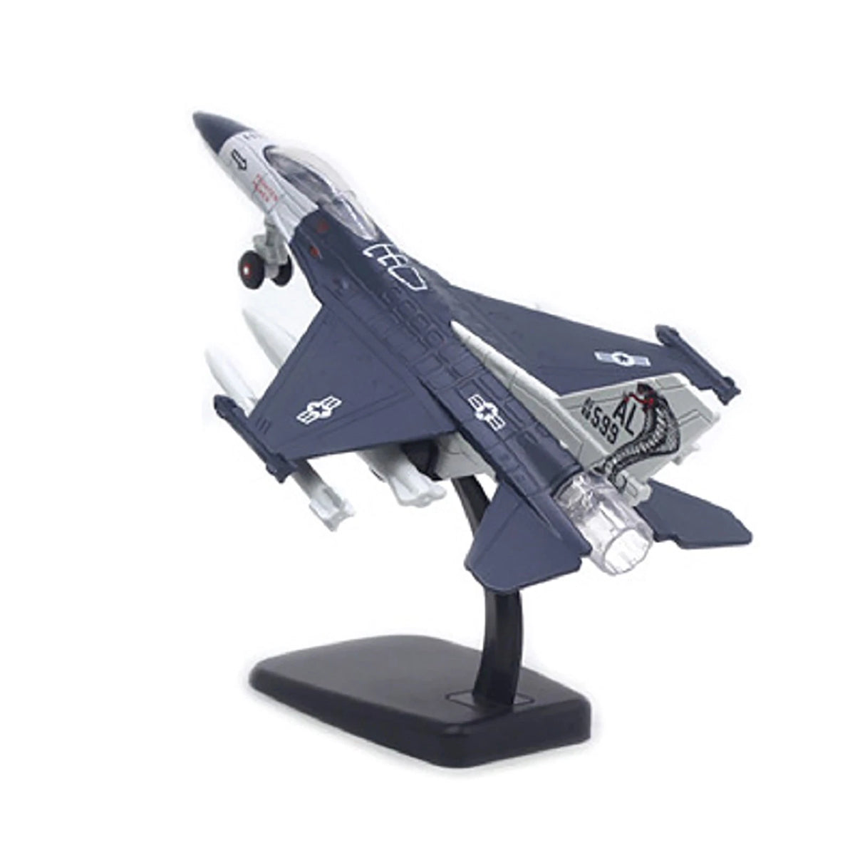 1/100 F16 Jet Alloy Military Model Pull Back Simulation Plane